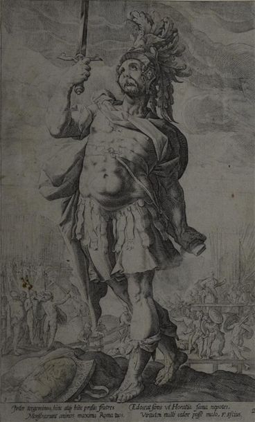null De ou d'après Hendrick GOLZIUS (1558 - 1617) - " Saint Jean " eau-forte de la...
