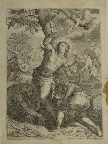 null Guido RENI (1575 - 1642) " Saint Christophe " Eau-forte. Bartsch 14 (page 157)....