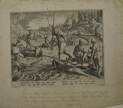 null Jan SAENREDAM (1565 - 1607) Vénus recevant les caresses de l'Amour. Eau-forte...
