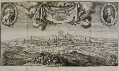 null Ecole du Nord du XVIIe siècle Vues de villes assiégées (Prague) - Bataille de...