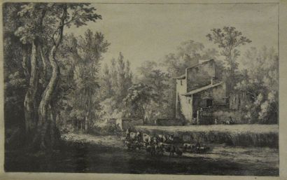 null Jean Jacques de BOISSIEU (1736-1810) Paysage du lyonnais Eau-forte. Epreuve...