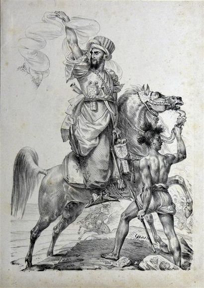 null Antoine Jean, baron GROS (1771 - 1835) " Chef des Mamelucks à cheval appelant...