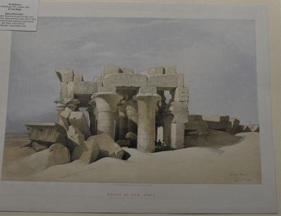 null D'après David ROBERTS (1796 - 1864) " Ruines de Kom Ombo " (Egypte). Lithographie...
