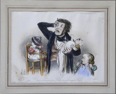 null Honoré DAUMIER (1808 - 1879) - Grrr !... femme. ! laisser un homme quatre heures....