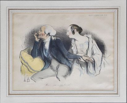 null Honoré DAUMIER (1808 - 1879) - Grrr !... femme. ! laisser un homme quatre heures....