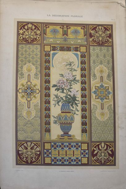 null Recueil de planches lithographiées "Décor floral" par G. Lebart On y joint une...