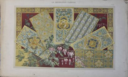 null Recueil de planches lithographiées "Décor floral" par G. Lebart On y joint une...