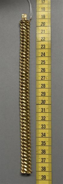 null Bracelet maille américaine en or jaune 18K (750°/°°) Poids : 23,2 g