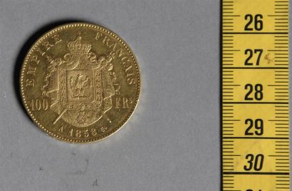 null Pièce de 100 Francs en or Napoléon III tête nue, 1858 Poids: 32,2 g LOT VENDU...