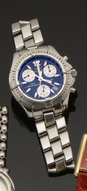 BREITLING Montre chronographe d'homme en acier, modèle «Colt» référence A53350, lunette...