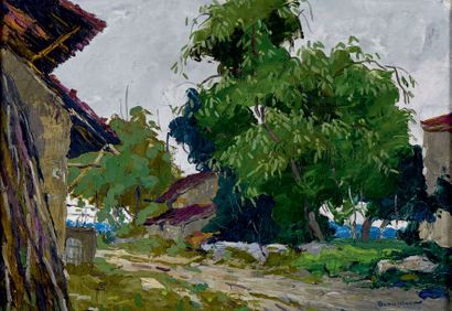 Eugène BROUILLARD (1870-1950) 
Paysage à Montdidier (Jura)
Huile sur toile marouflée...