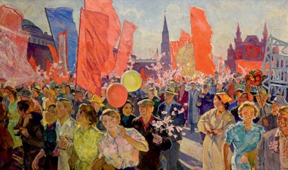 Rimma Vasilyevna BYLINSKAYA (née en 1929) 
Moscou, le défilé du Ier mai sur la Place...
