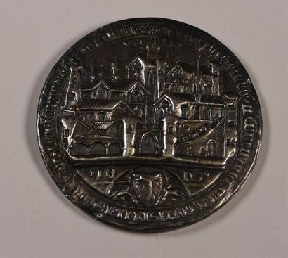 null ERCUIS Réplique en métal argenté du revers du grand sceau d'Humbert II, dauphin...