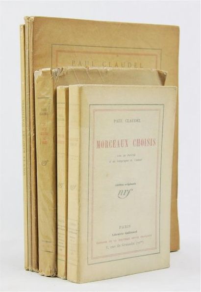 CLAUDEL (P.). LOT DE 6 OUVRAGES.
- FEUILLES DE SAINTS. P., Gallimard, 1925. In-12,...