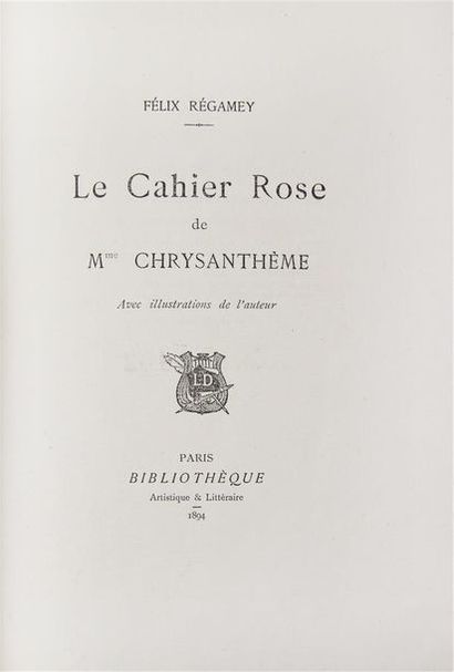RÉGAMEY (Félix). LE CAHIER ROSE DE MADAME CHRYSANTHÈME.
Paris, bibliothèque artistique...