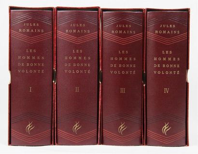 ROMAINS (Jules). LES HOMMES DE BONNE VOLONTÉ.
Paris, Flammarion, 1954. 4 volumes...