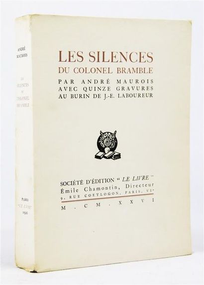 MAUROIS (A.). LES SILENCES DU COLONEL BRAMBLE.
Paris, Chamontin, 1926. In-8 brochés,...