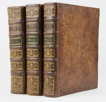 LALANDE (Joseph-Jérôme de). ASTRONOMIE.
Paris, Desaint et Didot l'Aîné, 1792. 3 volumes...