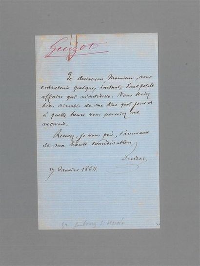 AUMALE (HENRI D'ORLÉANS, DUC D') (1822/1897). Lettre signée [à Victor Duruy «mon...