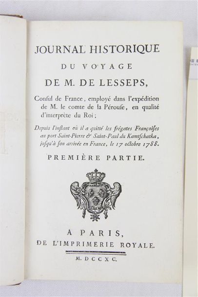 LESSEPS (Jean-Baptiste de). JOURNAL HISTORIQUE DU VOYAGE de M. de Lesseps, consul...