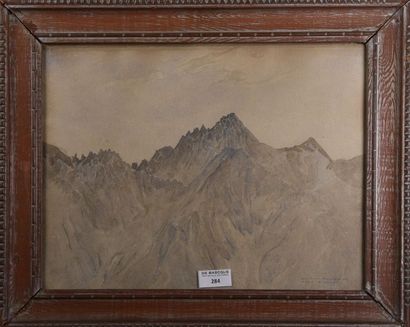 null José MINGRET (1880-1969)
Mont Favre - Courmayer
Aquarelle signée, datée 1925...