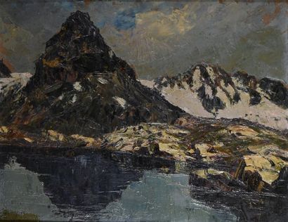 null Joseph Victor COMMUNAL (1876-1962) Le Mont Seti - Les Evettes Huile sur carton...