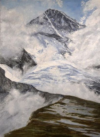 null Paul d'HAUTEVILLE (XIXe-XXe siècle) Paysage de montagne Huile sur toile H. 81...