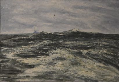 null Paul d'HAUTEVILLE (XIXe-XXe siècle) Marine Huile sur toile signée en bas à gauche...