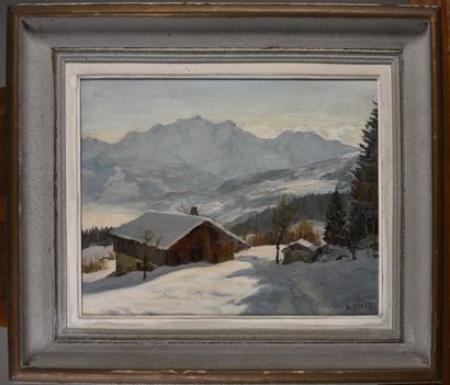 null 
Ange ABRATE (1900-1985)


Contre-jour sur le Mont Blanc depuis Combloux


Huile...