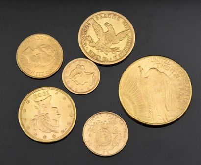 null VARIA Lot de pièces en or ETATS-UNIS Une pièce de 20 Dollars, Saint Gaudens...
