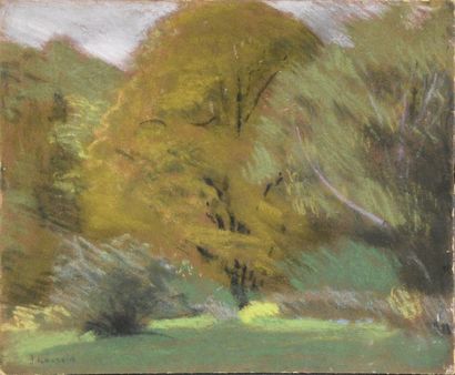 null Jules-Léon FLANDRIN (1871-1947) Les arbres Pastel sur carton signé en bas à...