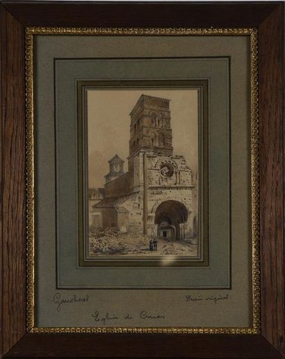 null Léon GAUCHEREL (1816-1886) L'abbatiale Sainte-Marie de Cruas ( Ardèche) Suite...
