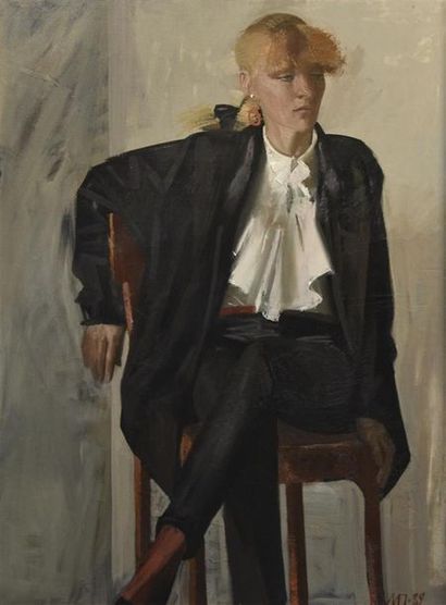null Mikhail Anatolievich POLETAEV (né en 1959) Portrait de Jenskii, 1989 Huile sur...