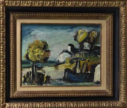 null Maurice VERDIER (1919-2003) Paysage Huile sur toile signée en bas à gauche H....