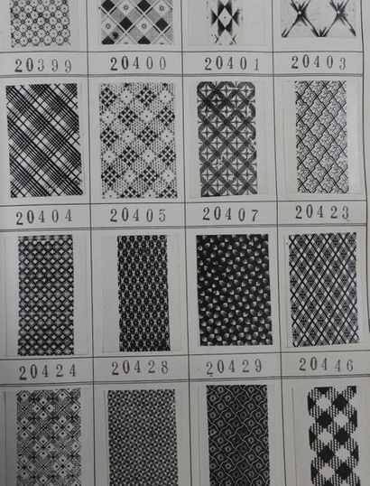 null Réunion d'archives textiles, mode et ameublement, XXe siècle, 39 imprimés Boussac...