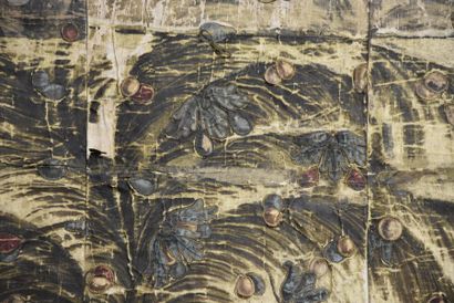 null Tenture, soierie peinte et brodée, Chine, fin du XVIIIe siècle,
satin de soie...