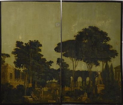 null Les jardins anglais ou Jardin de Bagatelle, partie de papier peint panoramique,...