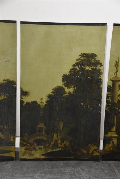 null Les jardins anglais ou Jardin de Bagatelle, partie de papier peint panoramique,...