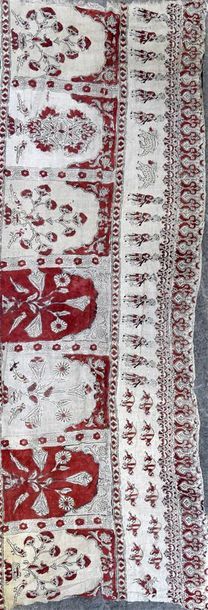null Ensemble de bandeau en kalamkari, Inde ou Perse, vers 1930, toile de coton lâche...