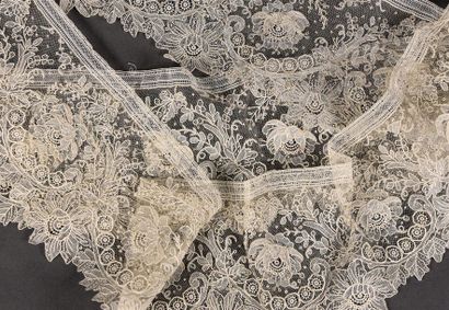 null Volant au Point de Gaze, vers 1860-80. Dentelle à l'aiguille à souple motif...