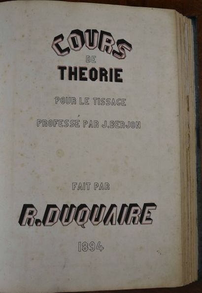 null Théorie de Tissage Par Duquaire 1894