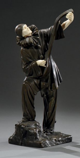 Demeter CHIPARUS (1886-1947) Pierrot, modèle créé vers [1928]
Sculpture chryséléphantine.
Épreuve...
