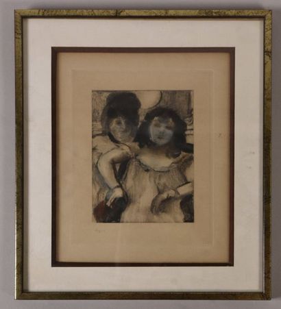 D'après Edgar DEGAS (1834-1917) Deux femmes (Scène de maison close), probablement...