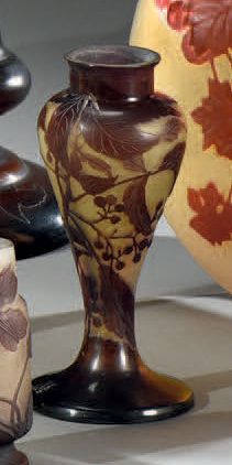 Établissements GALLÉ (1904-1936) Branches de sureau
Vase balustre formé d'un pied...