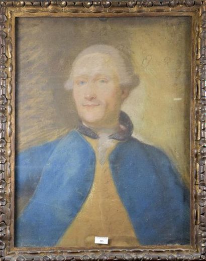 null Ecole FRANCAISE du XVIIIe siècle Portrait de gentilhomme Pastel H. 65 cm L....