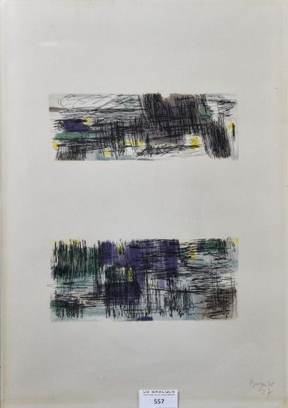 null Jean-René BAZAINE (1904-2001)
Double compositions, 1957
Lithographie en couleurs...