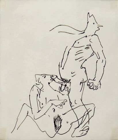 André MASSON (1896-1987) Érotique, dessin automatique, 1929
Dessin à l'encre (plume)
H....