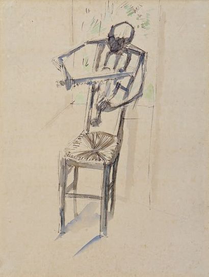 André MASSON (1896-1987) Chaise violoniste, 1940
Encre et aquarelle sur papier
H....