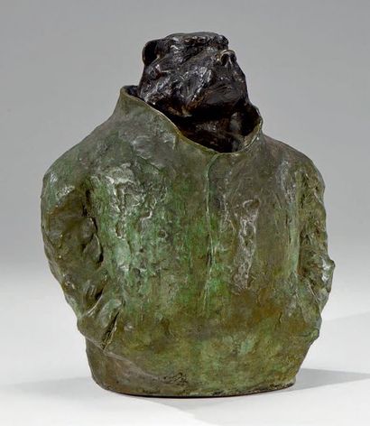 Gilles de Kerverseau (né en 1949) Le chien en pardessus
Épreuve en bronze à double...