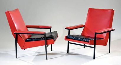 A.R.P. (Atelier de Recherches Plastiques) - STEINER éditeur Paire de fauteuils modèle...